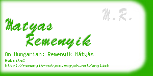 matyas remenyik business card